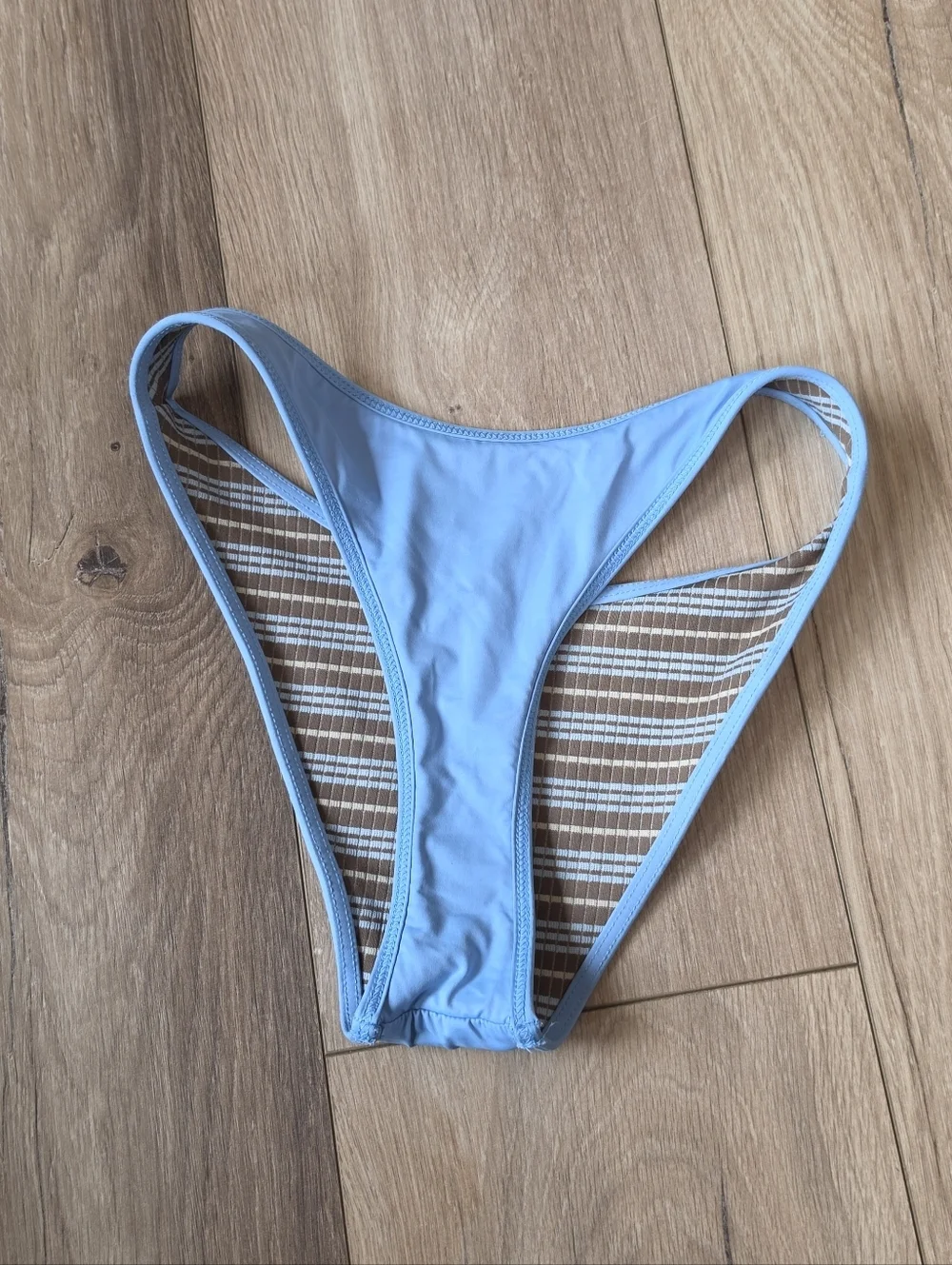 FRANKIES BIKINIS Full Moon Striped Micro Bikini Bottom S